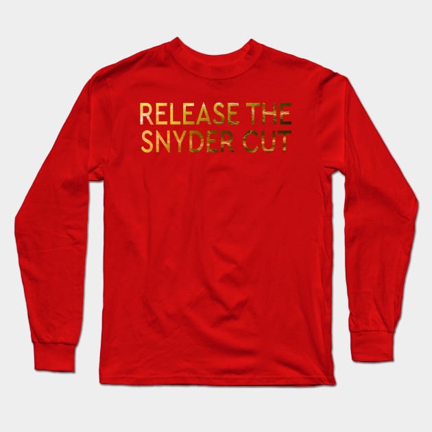 RELEASE THE SNYDER CUT - THE FLASH YELLOW LIGHTNING TEXT Long Sleeve T-Shirt by TSOL Games